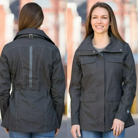 Kuhl Saboteura Waterproof Jacket Zip Raincoat Raven Gray Lightweight Size Small - Picture 7 of 12